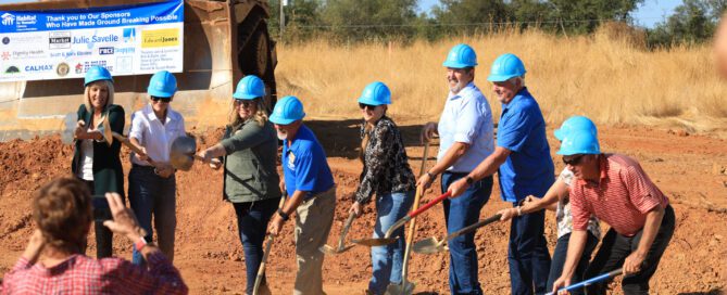 Participants grab shovels and break ground on Eureka Oaks.