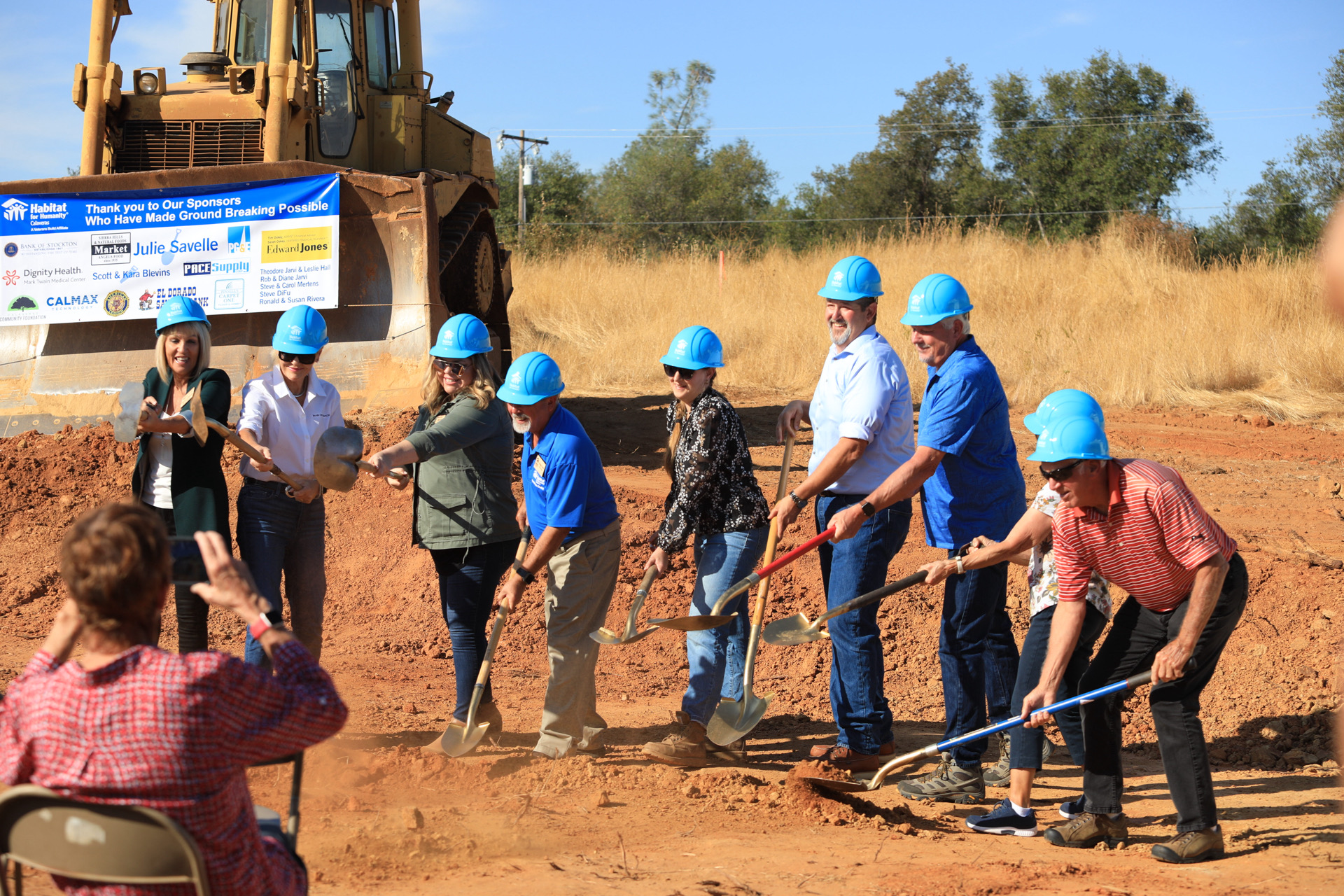 Participants grab shovels and break ground on Eureka Oaks.