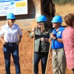 Moving dirt at groundbreaking.