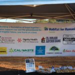 Sponsor banner at groundbreaking.