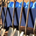 Gold shovels at groundbreaking/