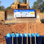 Stage at groundbreaking ceremony.