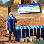 Board member at groundbreaking.