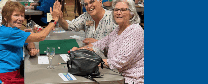 Bunco Tournament players and Habitat for Humanity Calaveras logo