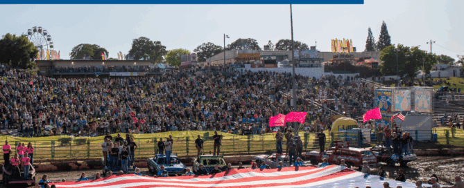 Flag ceremony with Habitat for Humanity Calaveras logo "Habitat Calaveras at the Calaveras County Fair"