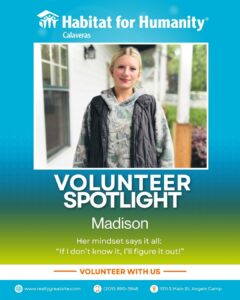 Volunteer with Habitat For Humanity Calaveras