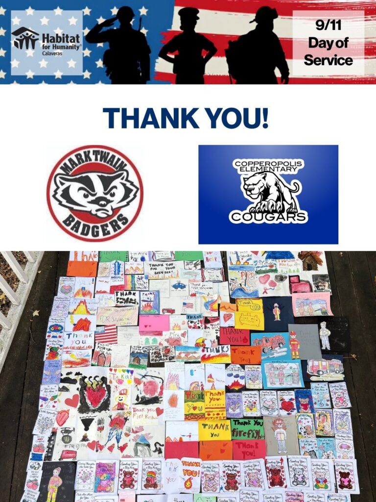 9:11 Day of Service_Habitat for Humanity Calaveras 9:11 Day of Service_Habitat for Humanity Calaveras_Gratitude Cards_From_Local_Schools